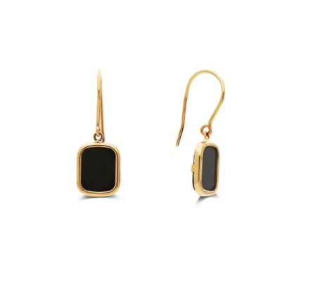 Gouden oorhangers met onyx