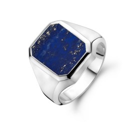 Zilveren herenring met lapis lazuli