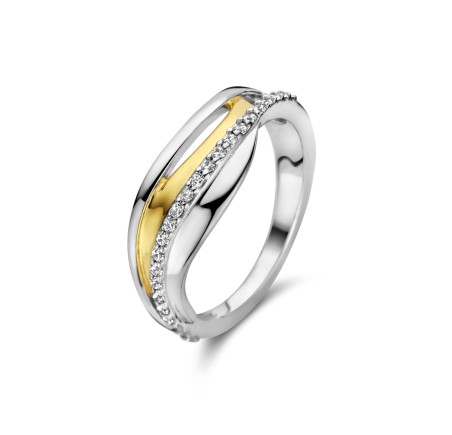 Rosa di Luca zilveren ring bicolor met zirkonia  629.854