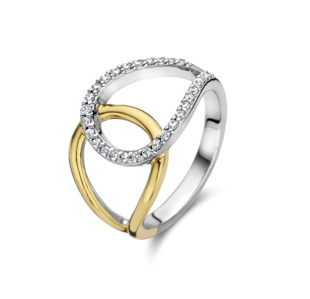 Rosa di Luca zilveren ring bicolor met zirkonia 629.852