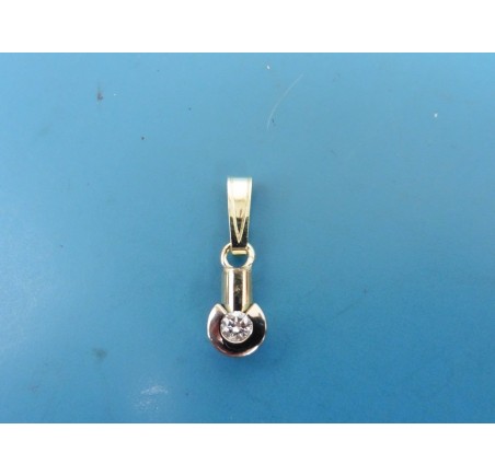 gouden hanger met briljant