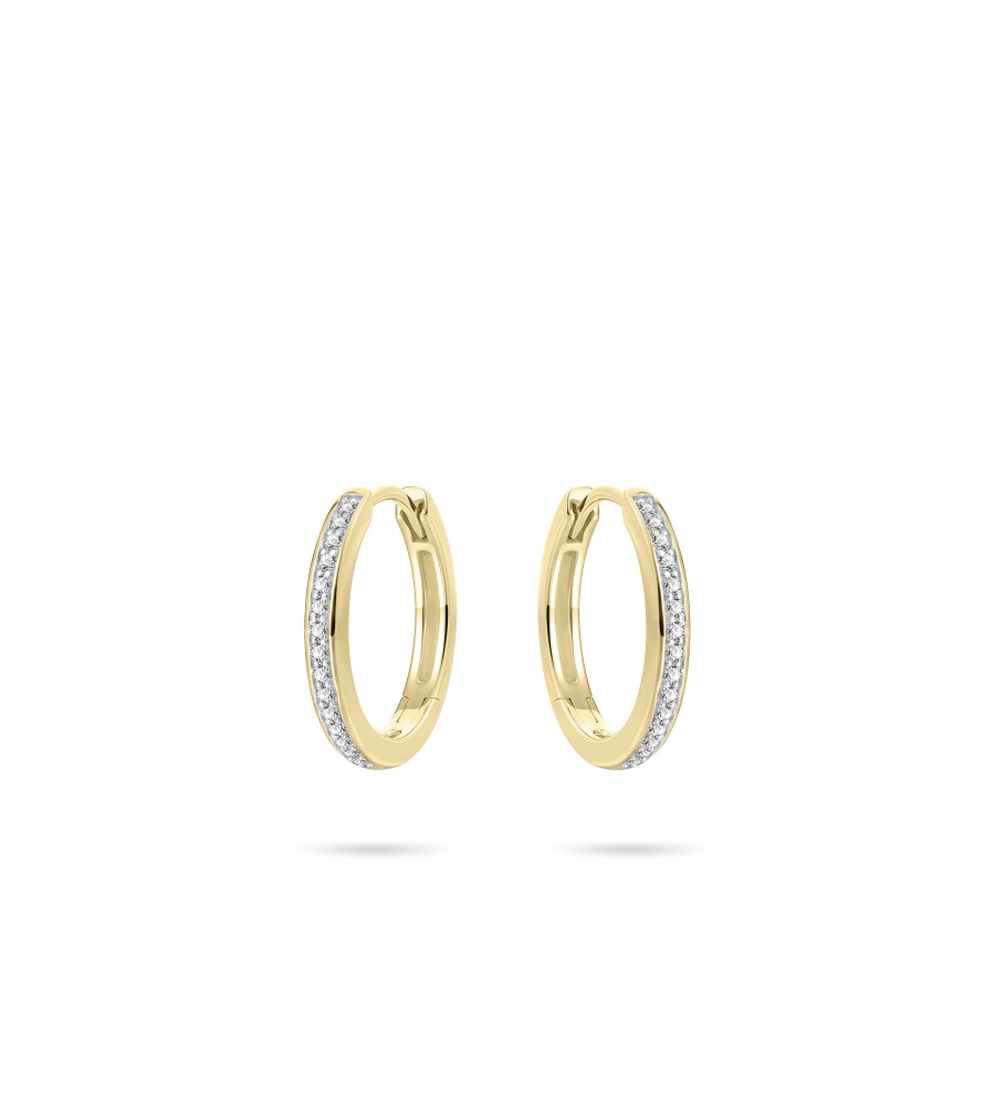 Gouden creolen met zirkonia