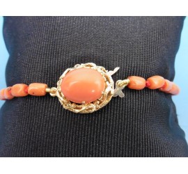 Bloedkoralen armband met gouden slot