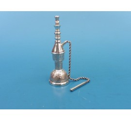 Zilveren miniatuur waterpijp