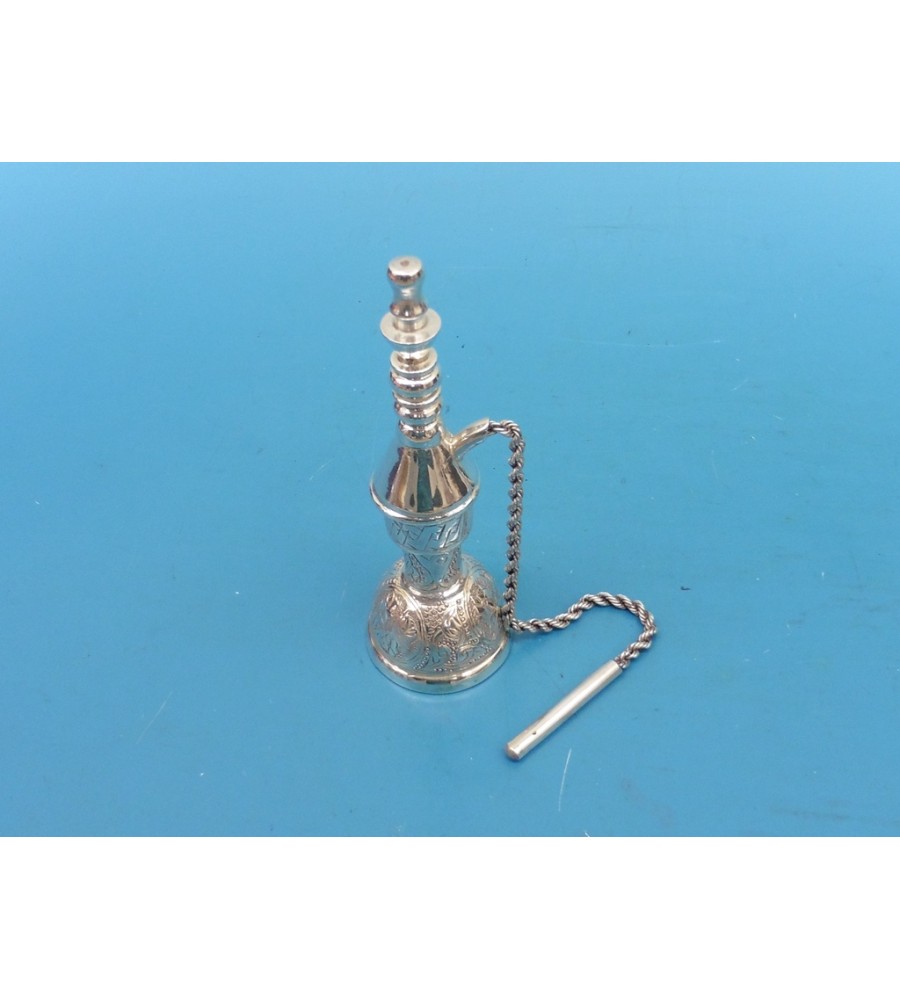 Zilveren miniatuur waterpijp