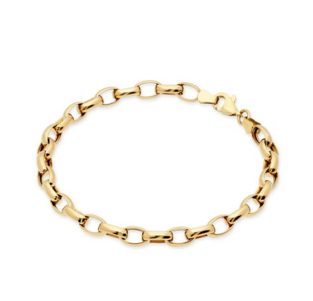 Gouden jasseron armband ovaal