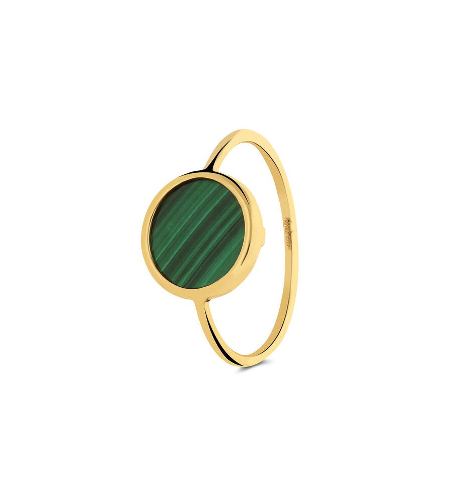 Gouden ring met malachiet