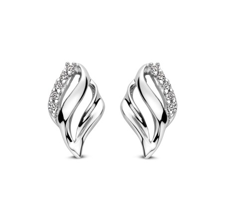 Rosa di Luca zilveren oorknop/hanger met zirkonia 625.781