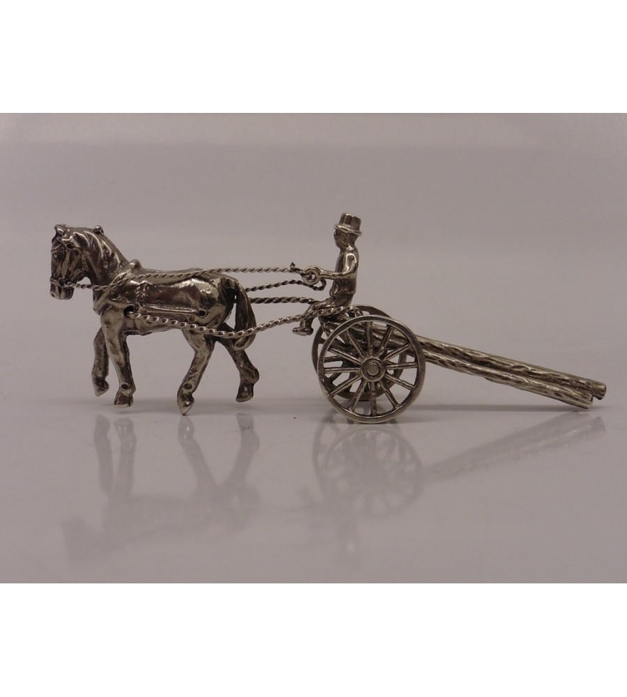Zilveren miniatuur Boomstamkar