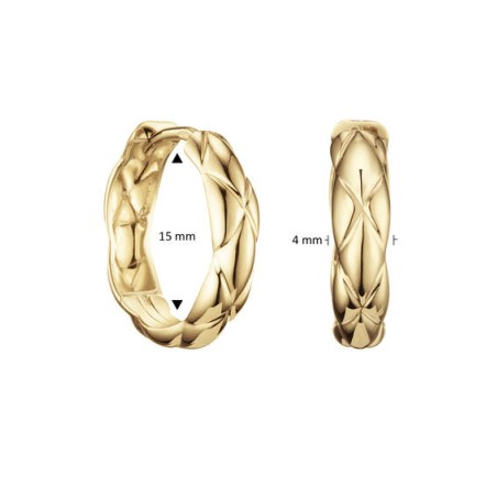 Gouden klapcreolen Secret Heart Cushion 207.1219.00