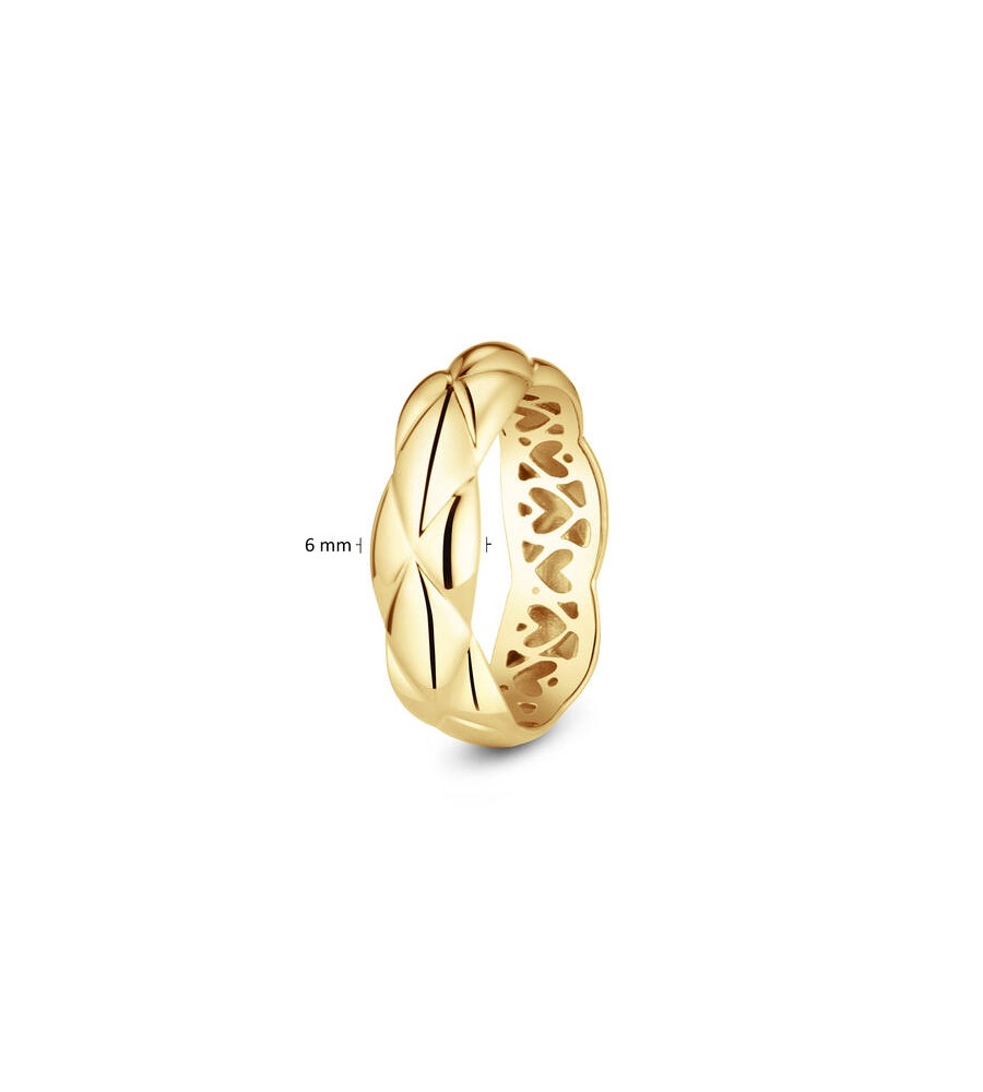 Gouden damesring Secret Heart Cushion