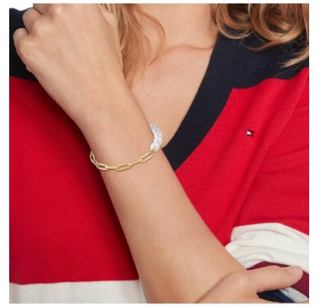 Tommy Hilfiger double armband met parels TJ278077