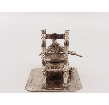 Zilveren miniatuur Wafelmaakster