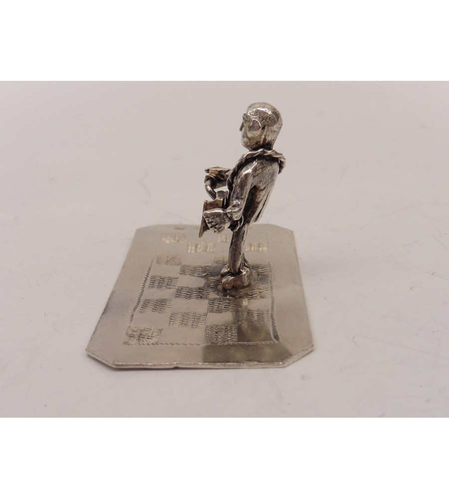 Zilveren miniatuur Man met handorgel
