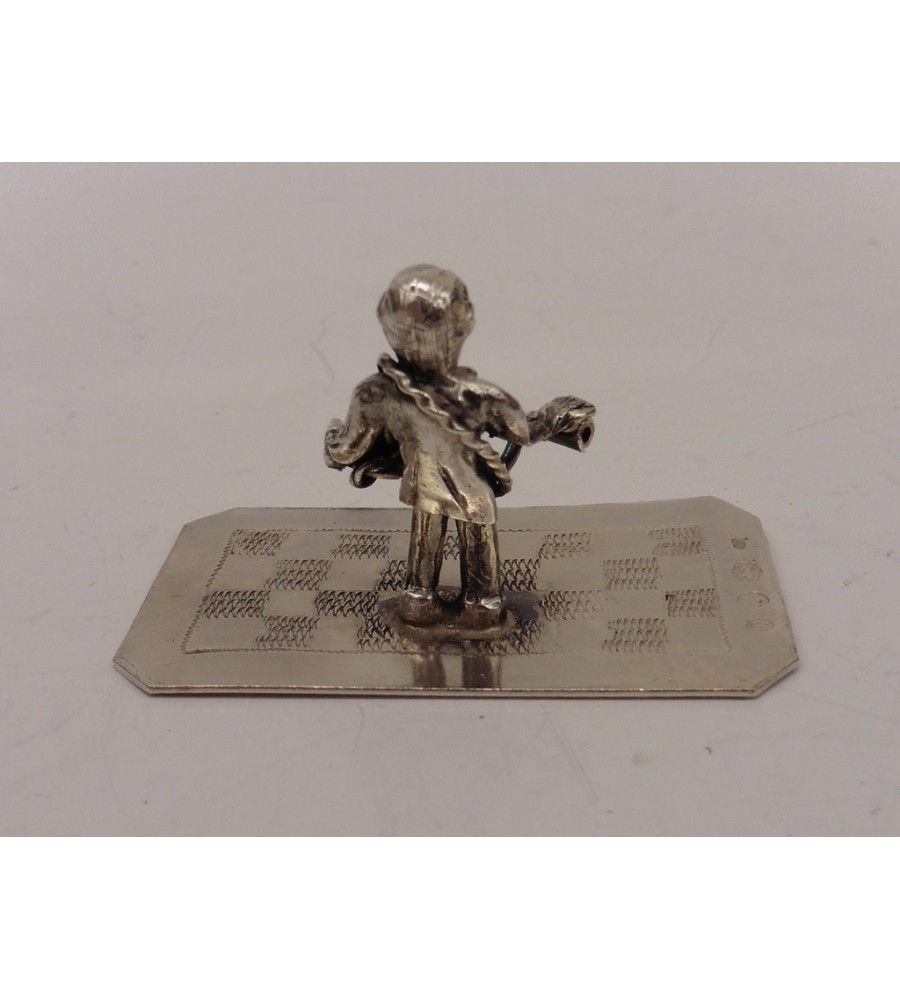 Zilveren miniatuur Man met handorgel