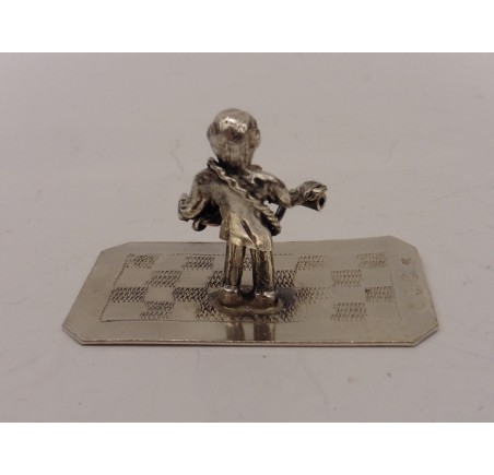 Zilveren miniatuur Man met handorgel
