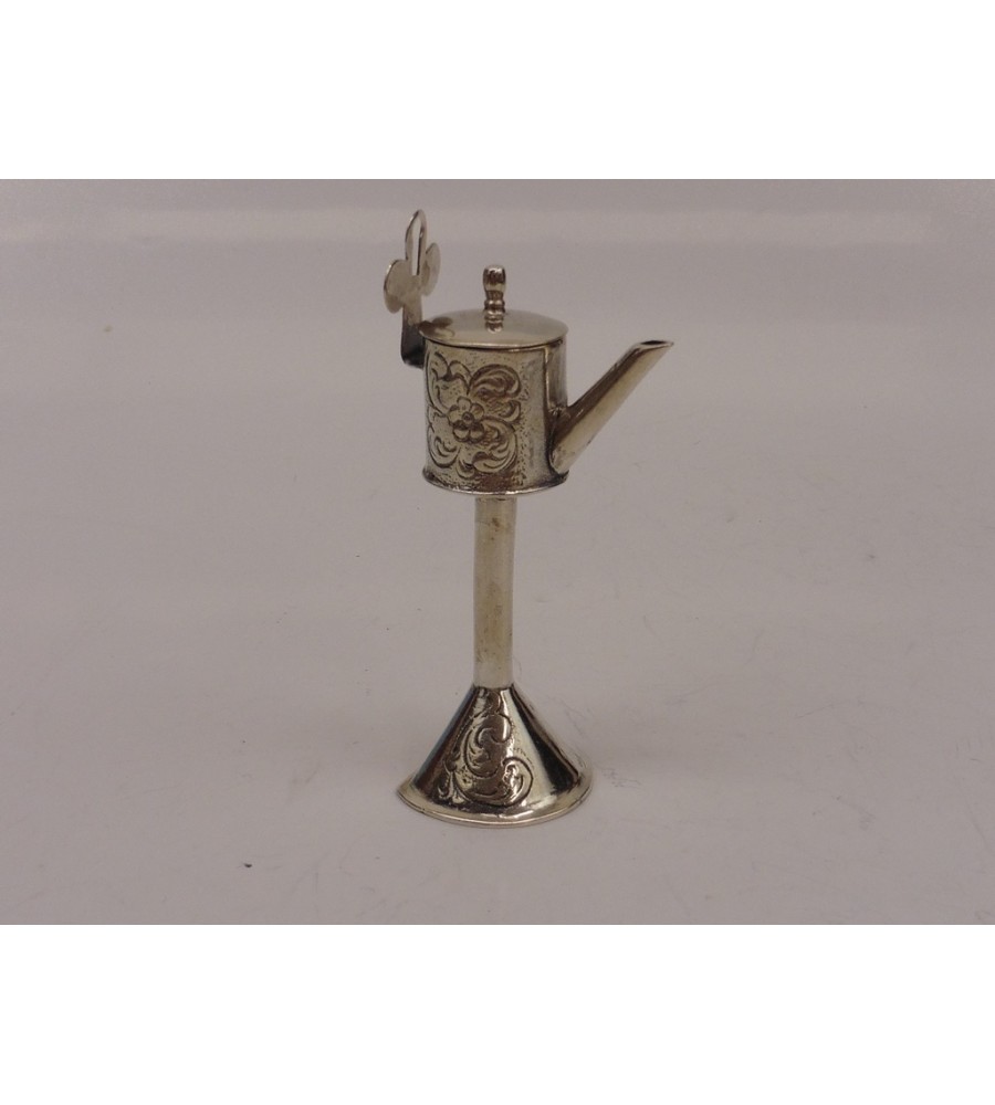 Zilveren miniatuur Olielamp