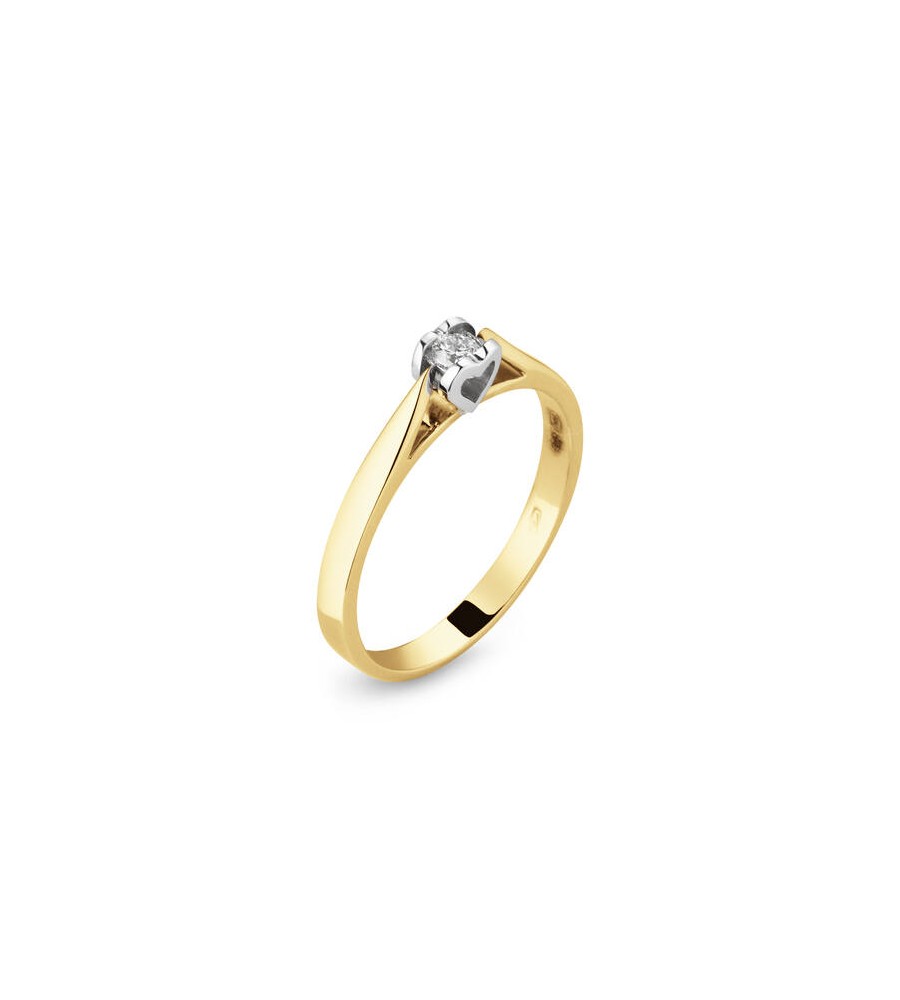 Gouden damesring met briljant