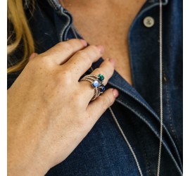 Zilveren ring met zirkonia  R472B