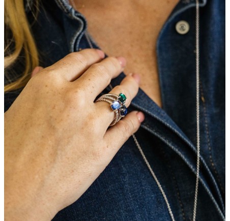 Zilveren ring met zirkonia  R472B