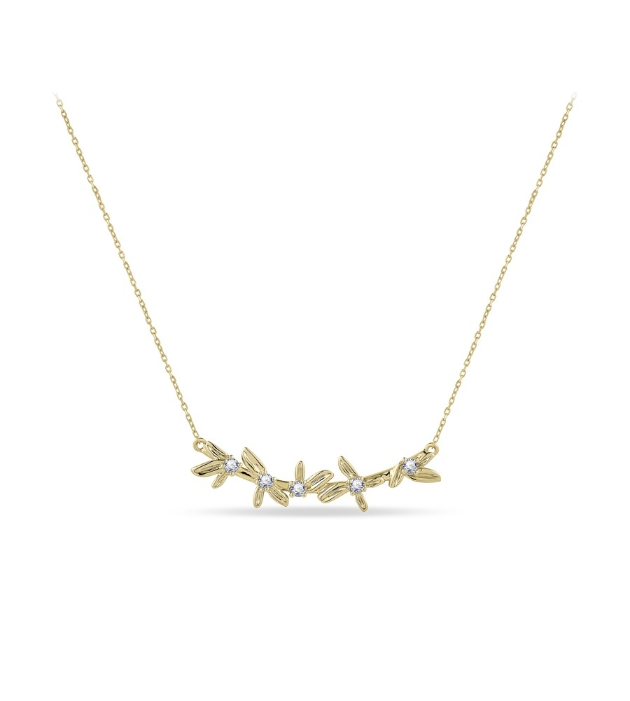 Gouden choker met zirkonia