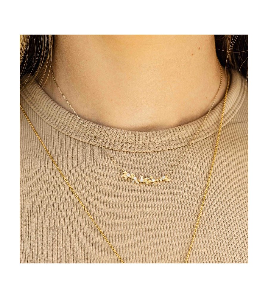 Gouden choker met zirkonia