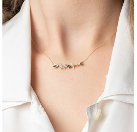 Gouden choker met zirkonia VGN007