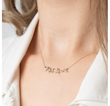 Gouden choker met zirkonia VGN007