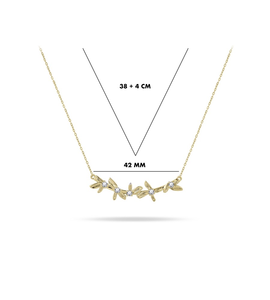 Gouden choker met zirkonia