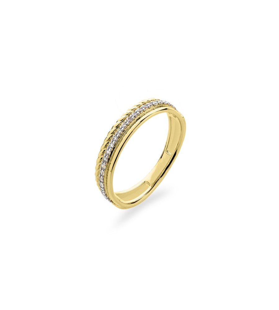 Gouden damesring met zirkonia
