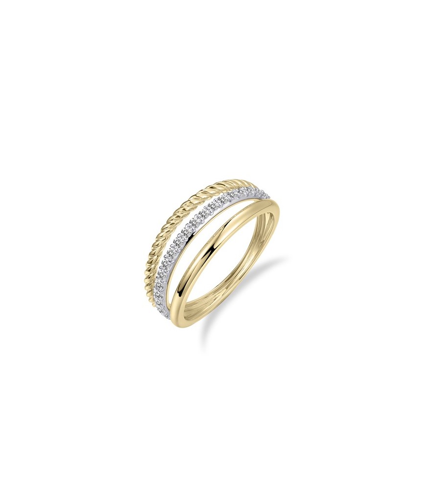 Gouden damesring met zirkonia