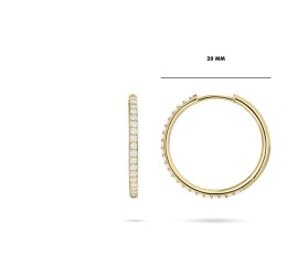 Gouden klapcreolen met zirkonia 10-30 mm