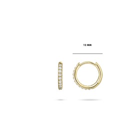 Gouden klapcreolen met zirkonia 10-30 mm