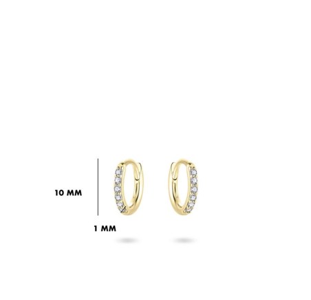 Gouden klapcreolen met zirkonia 10-30 mm