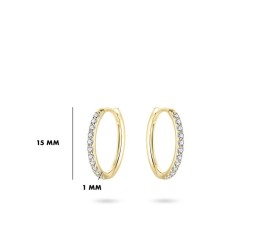 Gouden klapcreolen met zirkonia 10-30 mm