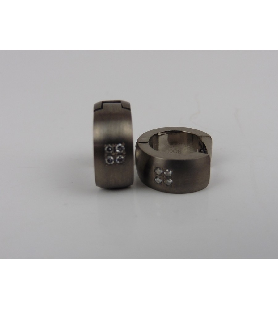 Boccia titanium creolen met briljant