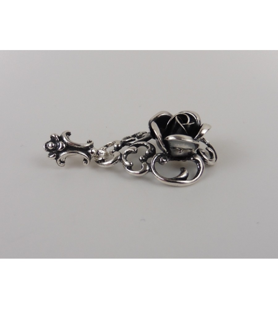 Zilveren roos hanger
