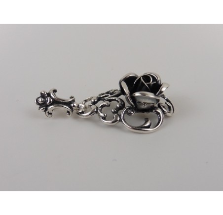 Zilveren roos hanger