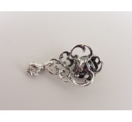 Zilveren roos hanger