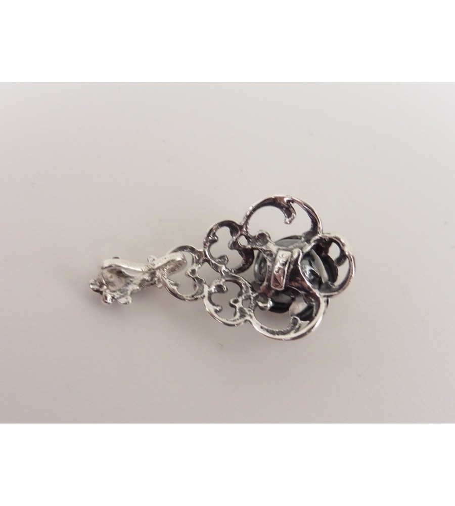 Zilveren roos hanger