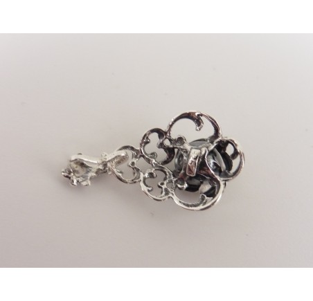 Zilveren roos hanger
