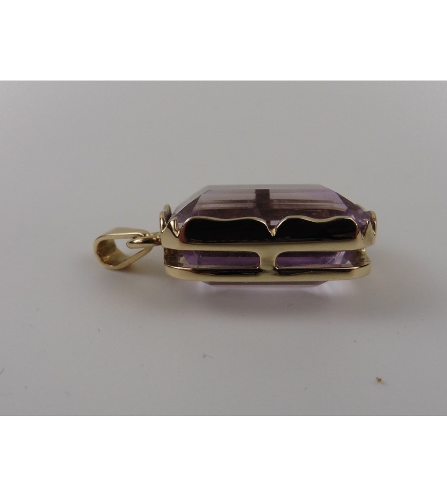 Gouden hanger met amethist