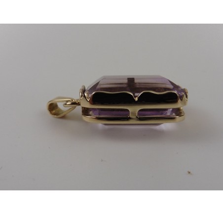 Gouden hanger met amethist