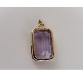 Gouden hanger met amethist