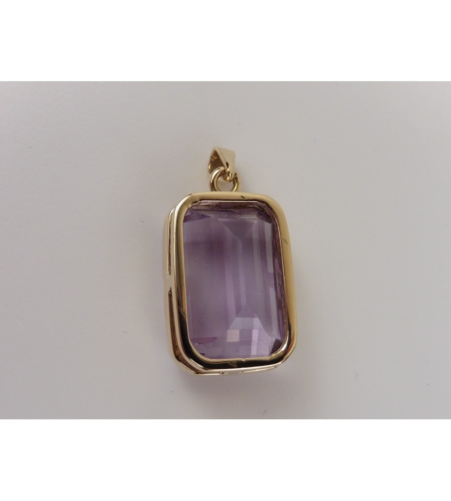 Gouden hanger met amethist
