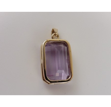 Gouden hanger met amethist