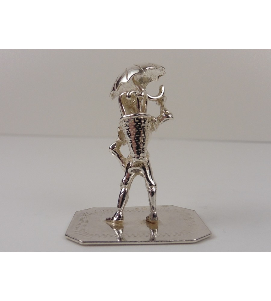 Zilveren miniatuur Parapluverkoper