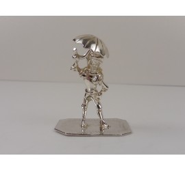 Zilveren miniatuur Parapluverkoper
