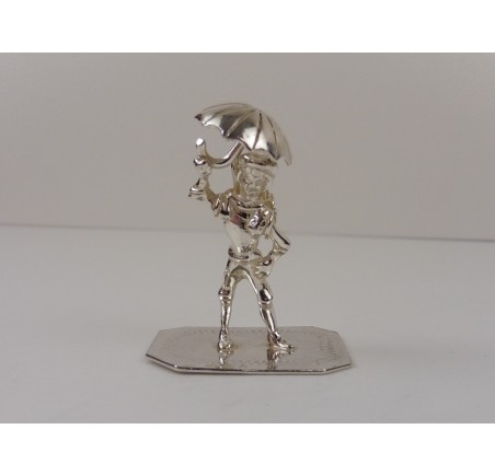 Zilveren miniatuur Parapluverkoper