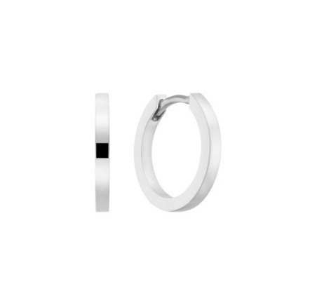 Zilveren klapcreolen glad vlak massief 107.2500.1